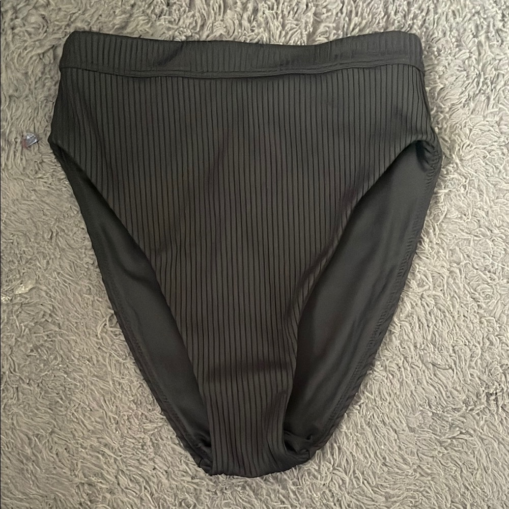 Madewell Retro High Waist Ribbed Black Swimwear Bottoms, XS, NWT